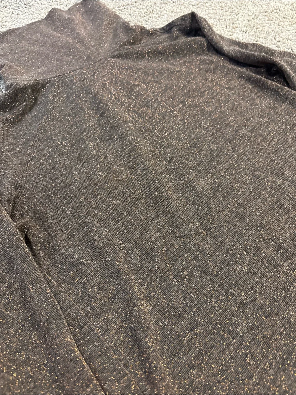 AllSaints Women’s Gray Metallic Shimmer Knit Turtleneck Shirt Sweater Sz XS Fall